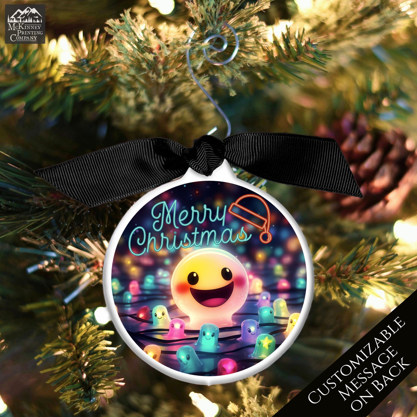 Emoji Christmas - Ornament, Smiley Face, Kids, Child, Cute Gift, Xmas