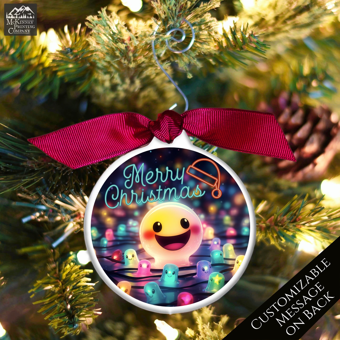 Emoji Christmas - Ornament, Smiley Face, Kids, Child, Cute Gift, Xmas