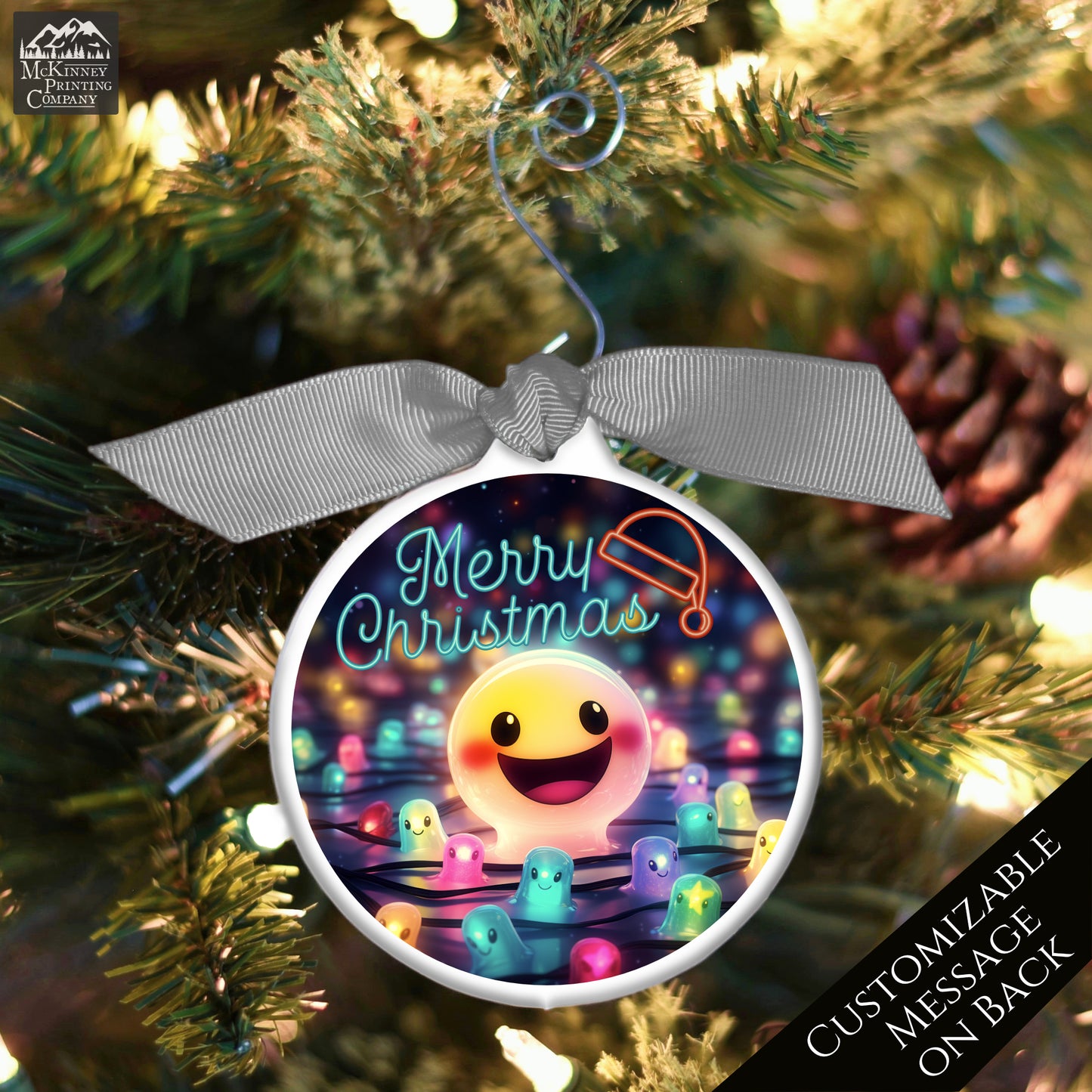 Emoji Christmas - Ornament, Smiley Face, Kids, Child, Cute Gift, Xmas