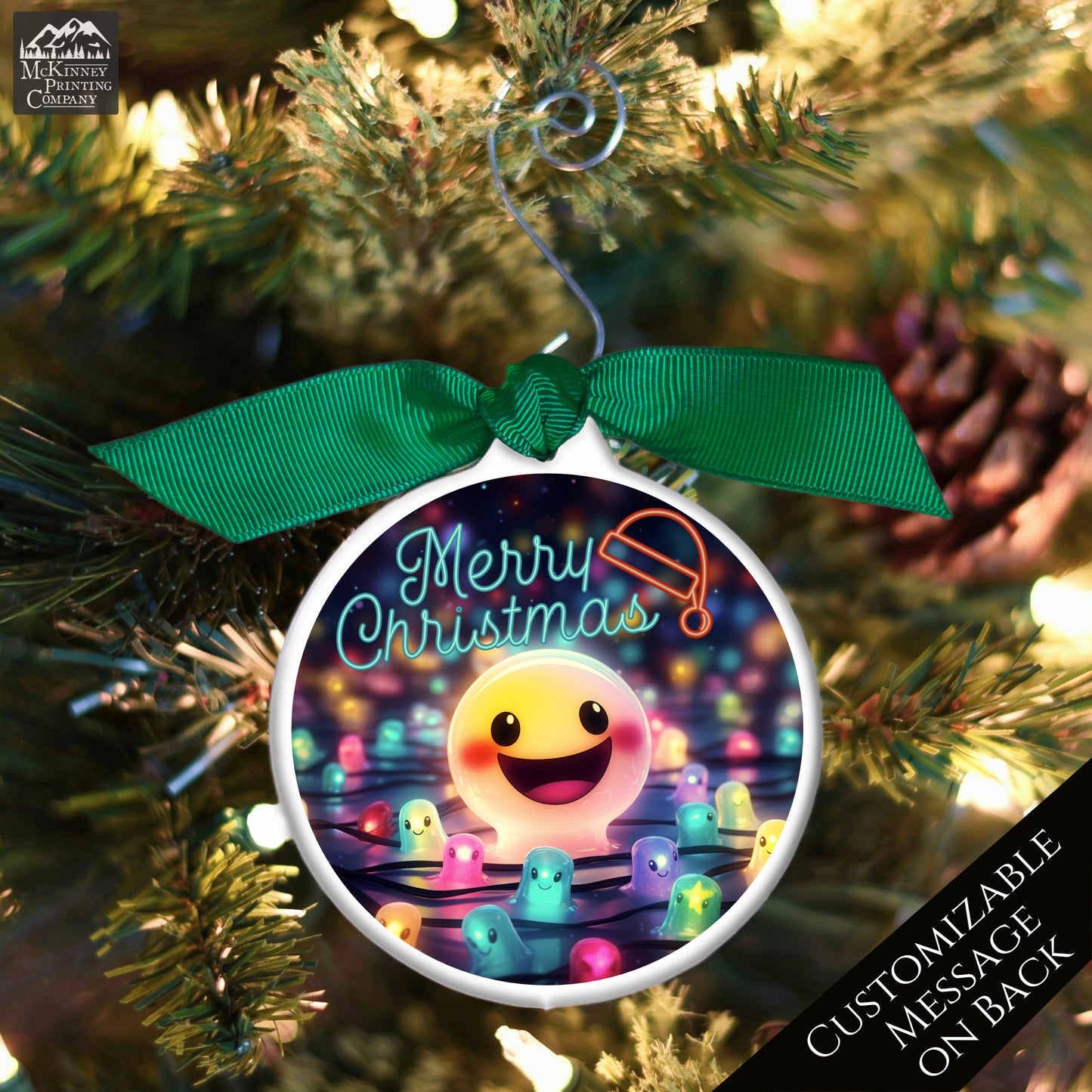 Emoji Christmas - Ornament, Smiley Face, Kids, Child, Cute Gift, Xmas