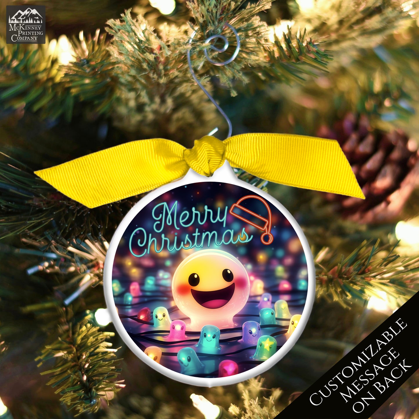 Emoji Christmas - Ornament, Smiley Face, Kids, Child, Cute Gift, Xmas