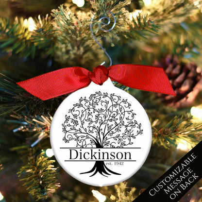Family Tree Ornament - Christmas Gift, Custom, Tree of Life, Name