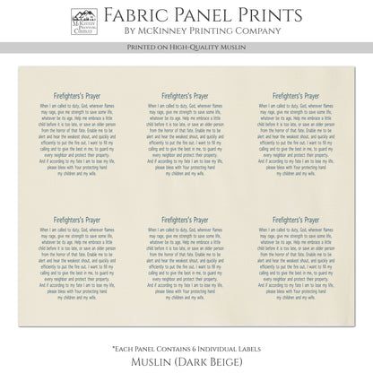 Firefighter's Prayer - Fireman, Fabric Panel, Memory Pillow, Patch, Prayer Quilt, Christian Gift, Quilting, Tag, Religious