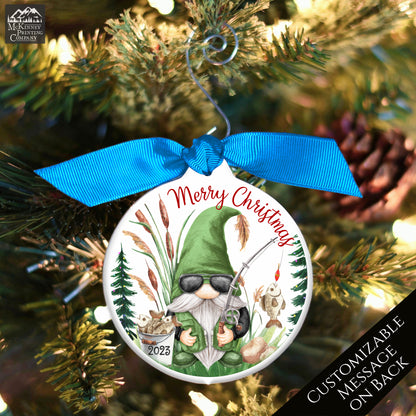 Fishing Ornament - Christmas, Gnome, Dad, Grandpa Gift, Custom