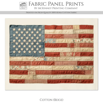 American Flag Fabric - Print, Patriotic, Americana, USA, Military, Veteran, Vintage, Quilting, Quilt, Cotton, Canvas