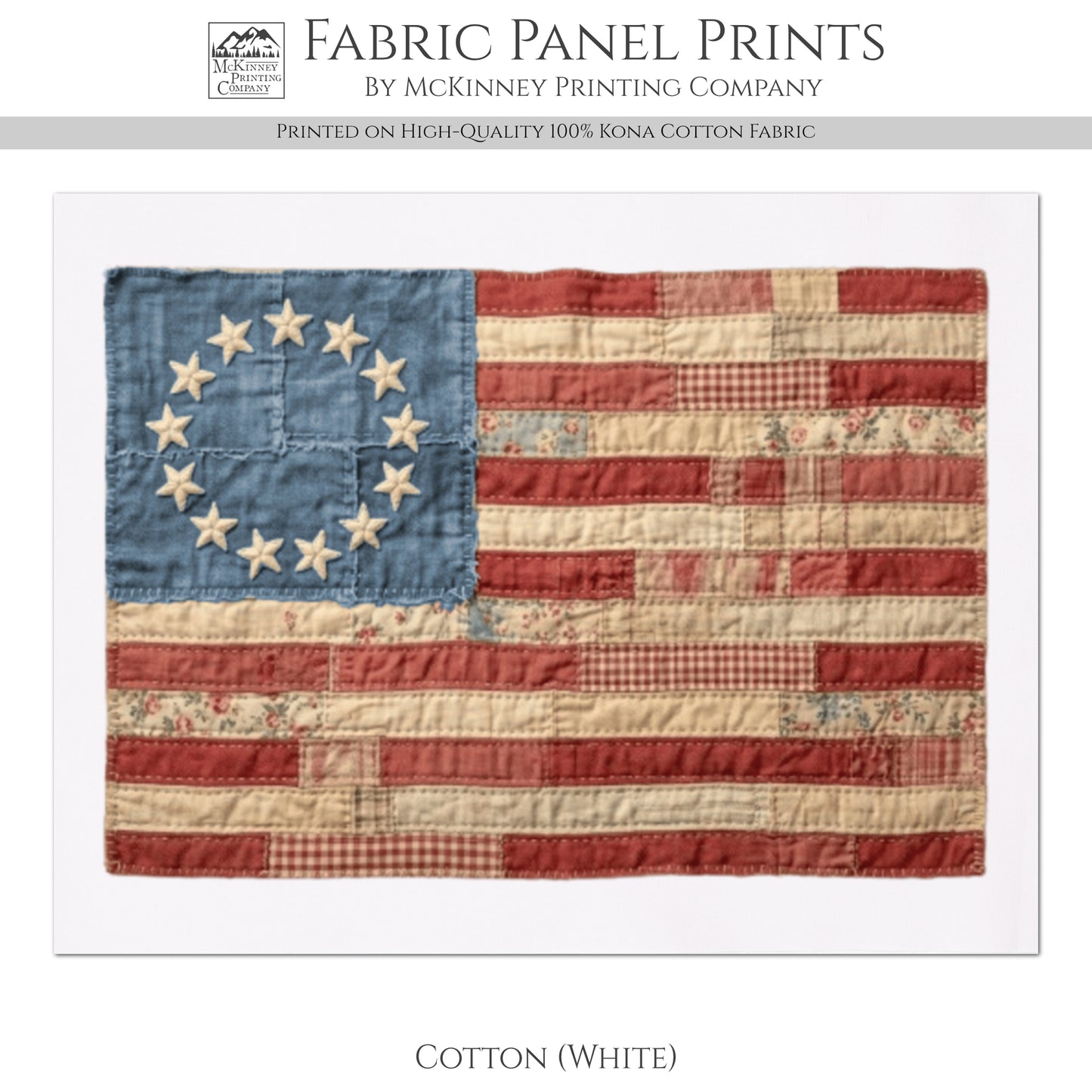 American Flag Fabric - Print, Patriotic Fabric, Americana, USA, Military, Veteran, Quilting, Quilt, Cotton, Red White and Blue