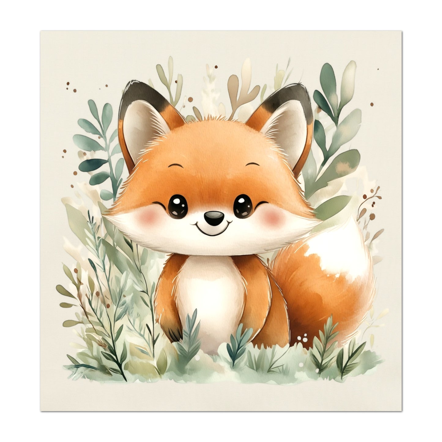 Fox Fabric - Baby Fabric Panels, Woodland Animal Fabric, Forest, Nursery Décor, Quilt Block, Wall Art, Cotton, Quilting