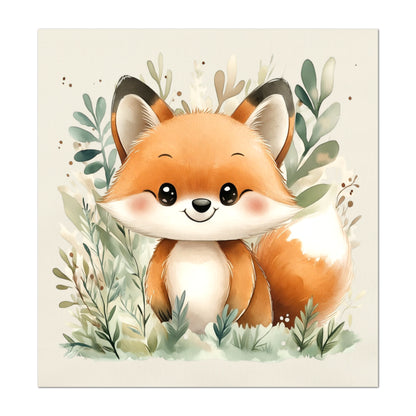 Fox Fabric - Baby Fabric Panels, Woodland Animal Fabric, Forest, Nursery Décor, Quilt Block, Wall Art, Cotton, Quilting