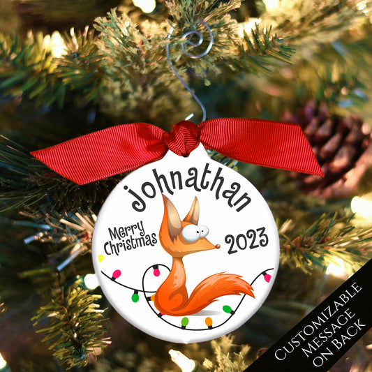 Fox Ornament - Funny Christmas Gift, Baby's First Christmas, Custom