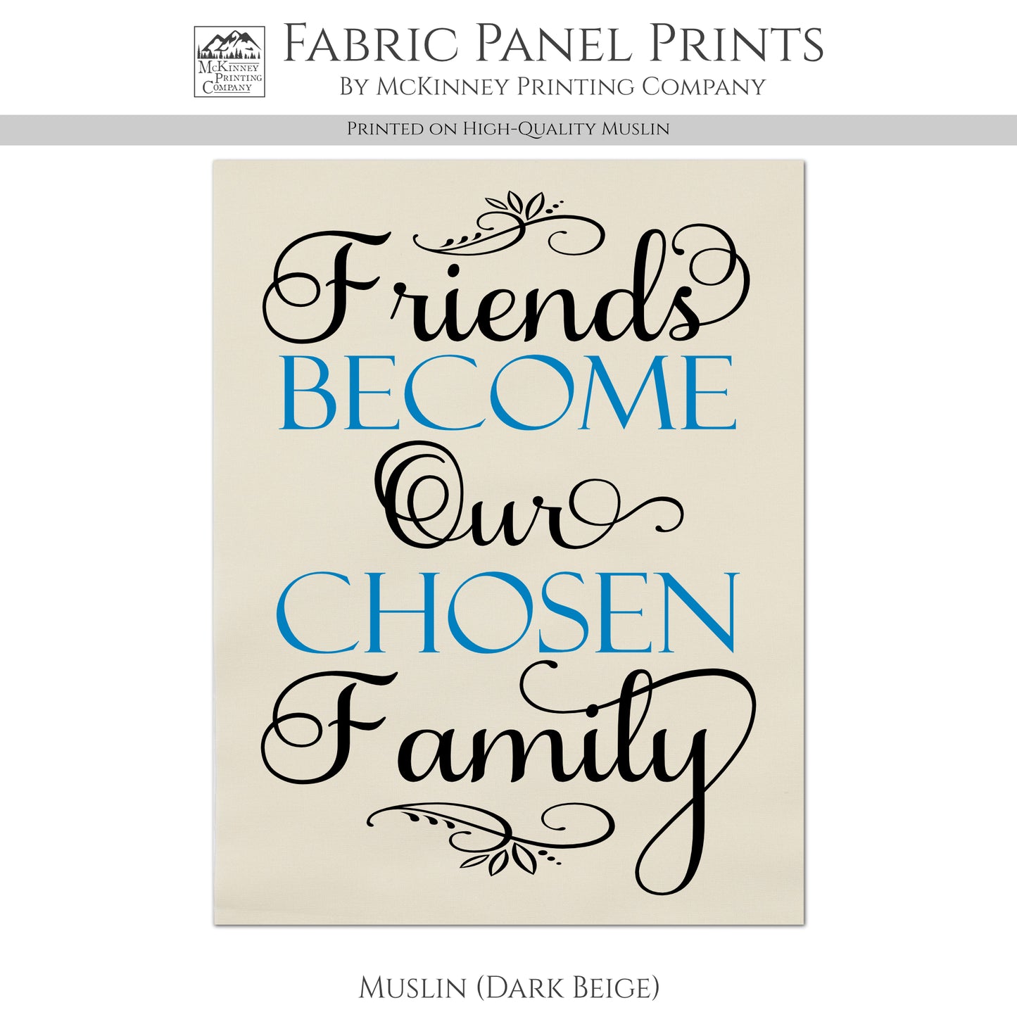 Quotes About Life - Friendship Fabric Panel, Family, Cotton Print, Quilt Block, Saying, Wall Art