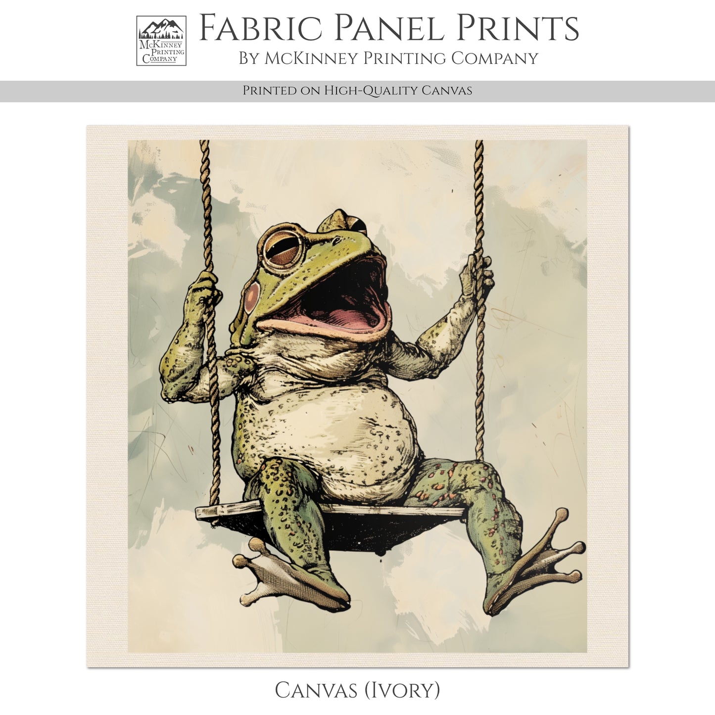 Frog Fabric - Baby Fabric Panels, Patch, Shirt, Hoodie, Nursery Décor, Quilt Block, Wall Art, Cotton, Quilting