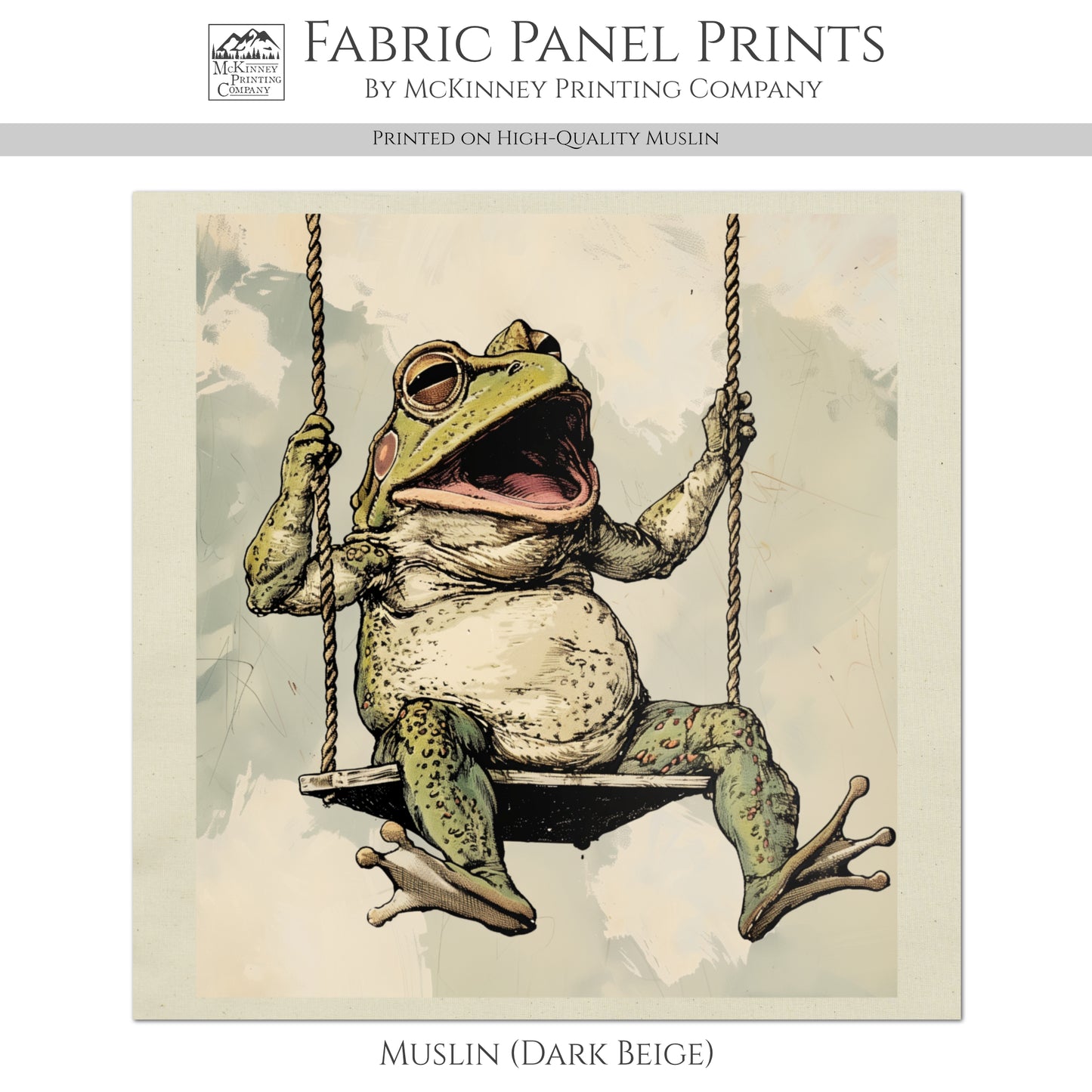 Frog Fabric - Baby Fabric Panels, Patch, Shirt, Hoodie, Nursery Décor, Quilt Block, Wall Art, Cotton, Quilting