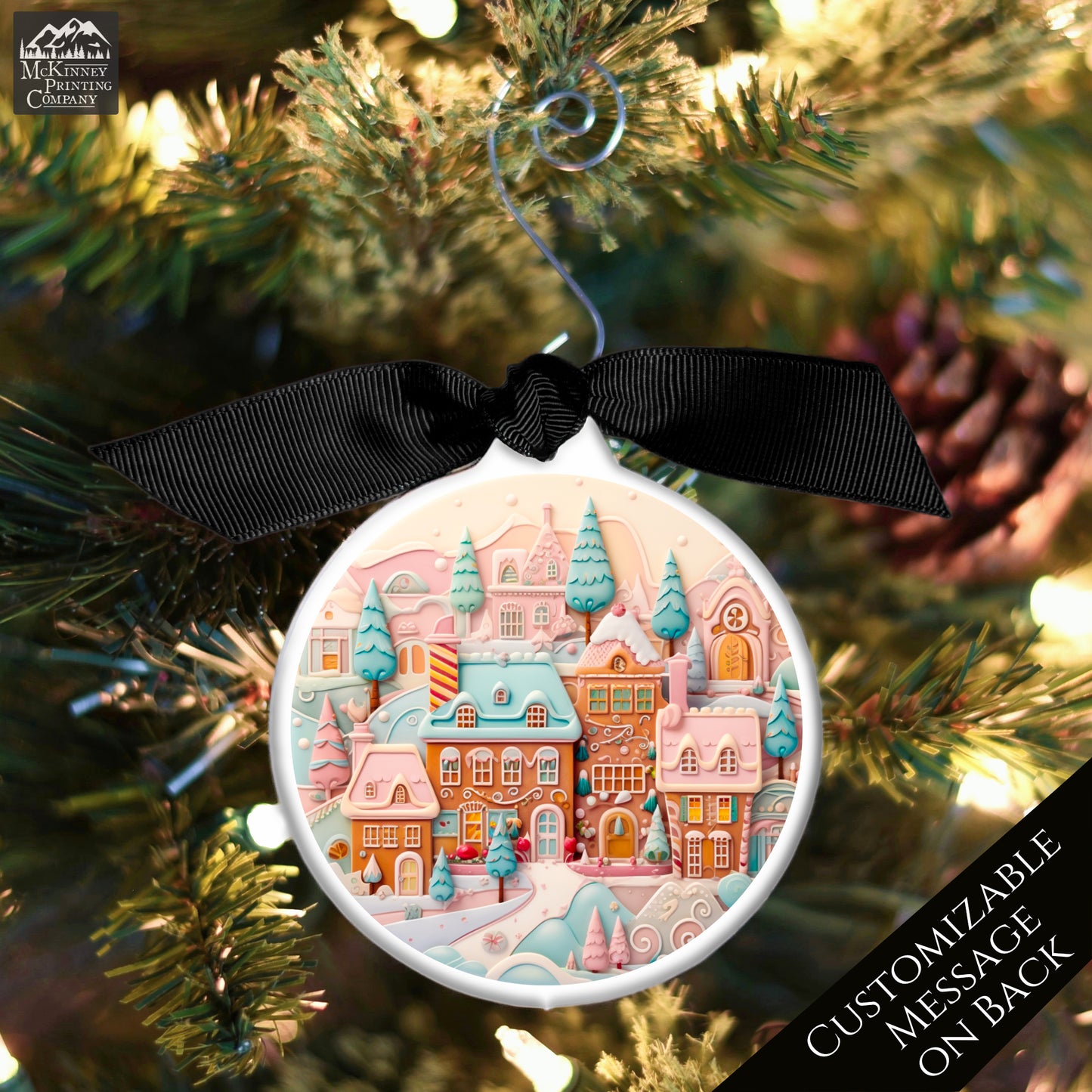 Christmas Gingerbread Ornaments - Village, House, Tree Décor, Print