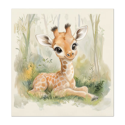 Giraffe Fabric - Baby Fabric Panels, Animal, Canvas, Jungle, Woodland Animal, Nursery Décor, Quilt Block, Wall Art, Cotton, Quilting