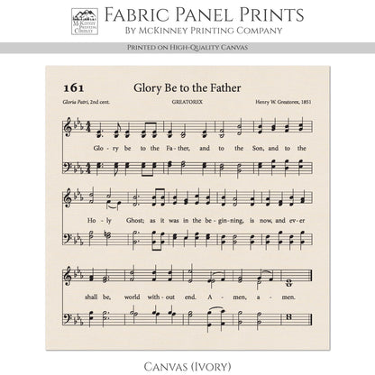 Doxology - Christian Fabric, Glory Be to the Father, Gloria Patri, Lyrics, Hymn, Vintage Sheet Music, Cotton, Quilting, Wall Art, Quilt