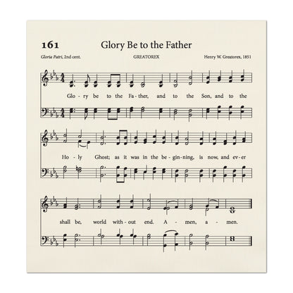 Doxology - Christian Fabric, Glory Be to the Father, Gloria Patri, Lyrics, Hymn, Vintage Sheet Music, Cotton, Quilting, Wall Art, Quilt