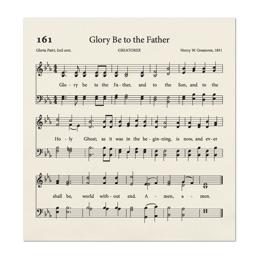 Doxology - Christian Fabric, Glory Be to the Father, Gloria Patri, Lyrics, Hymn, Vintage Sheet Music, Cotton, Quilting, Wall Art, Quilt