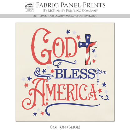 God Bless America - Patriotic Fabric, USA, Military, Veteran, Quilting, Quilts of Valor, Cotton, Red White and Blue