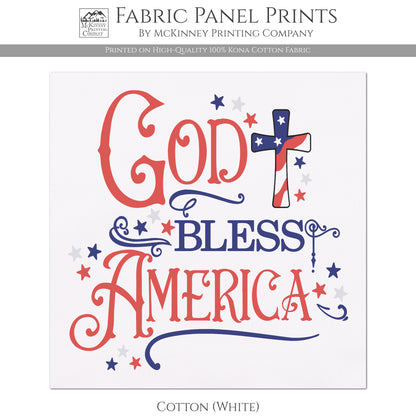 God Bless America - Patriotic Fabric, USA, Military, Veteran, Quilting, Quilts of Valor, Cotton, Red White and Blue