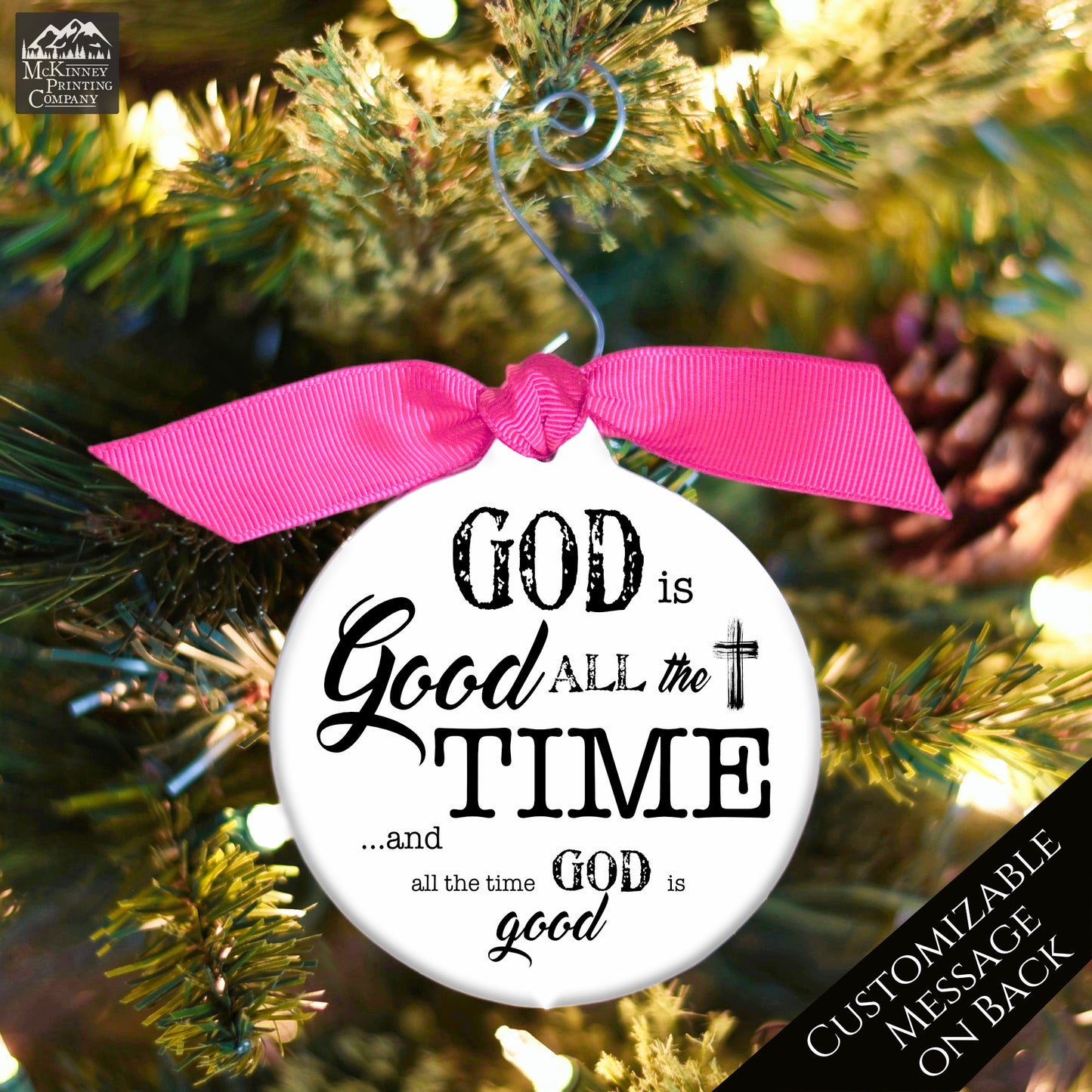 Christian Gifts - Religious Ornament, God is Good, Custom, Family Gift