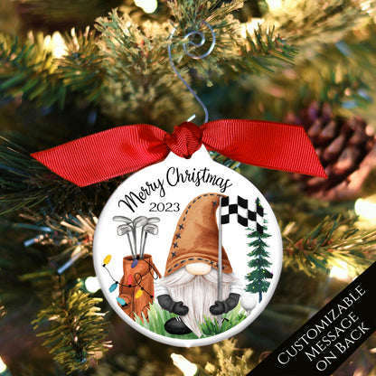 Golf Ornament - Christmas Gifts for Men, Gnome, Personalized