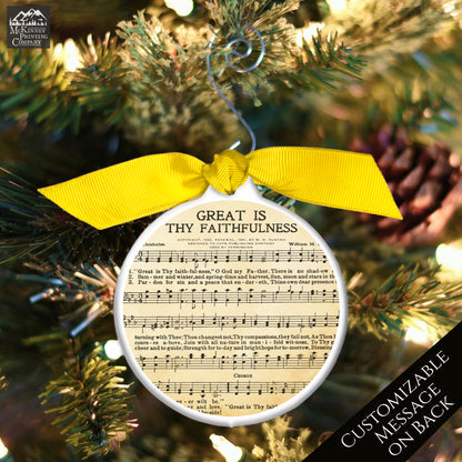 Hymn Music - Christmas Ornament, Great Is Thy Faithfulness, Vintage