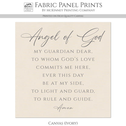 Guardian Angel Prayer - Christian Fabric, My Guardian Dear, Wall Art, Quilt Block, Cotton, Quilting, Christian, Poem