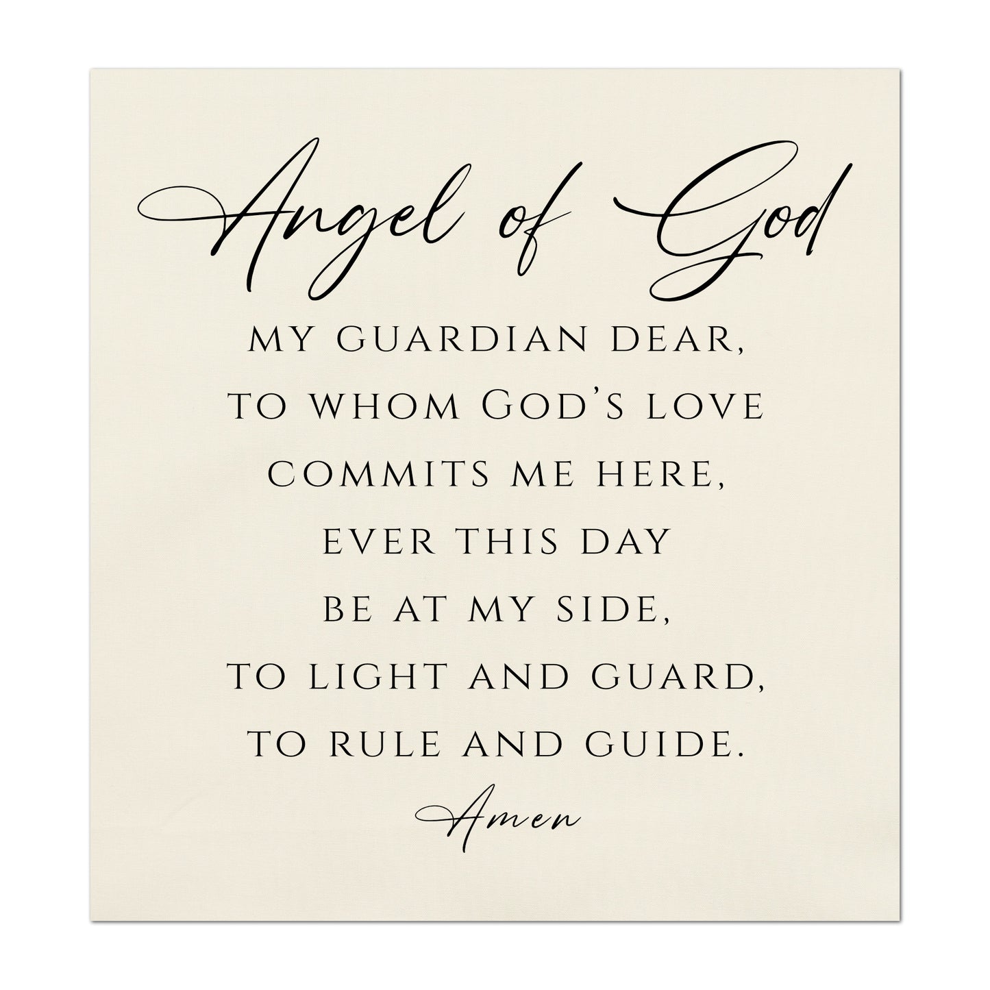 Guardian Angel Prayer - Christian Fabric, My Guardian Dear, Wall Art, Quilt Block, Cotton, Quilting, Christian, Poem