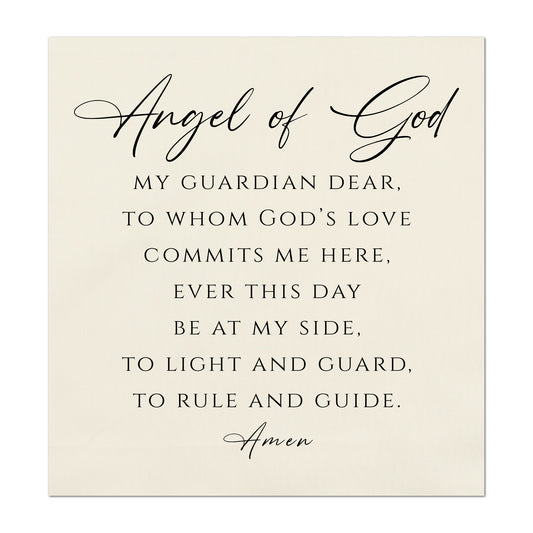 Guardian Angel Prayer - Christian Fabric, My Guardian Dear, Wall Art, Quilt Block, Cotton, Quilting, Christian, Poem