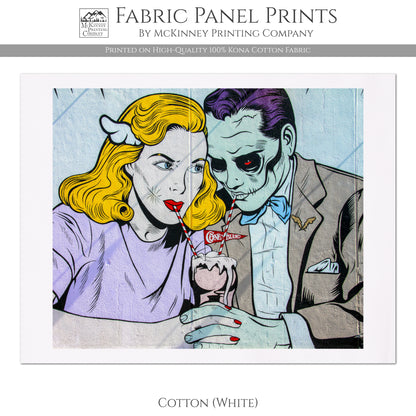 Halloween Fabric - Zombie Print, Pop Art, Kona Cotton Fabric, Quilting, Muslin, Quilt, Wall Art, Abstract