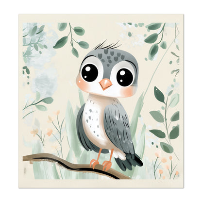 Hawk - Woodland Animal Fabric, Baby Fabric Panels, Forest, Nursery Décor, Quilt Block, Wall Art, Cotton, Quilting