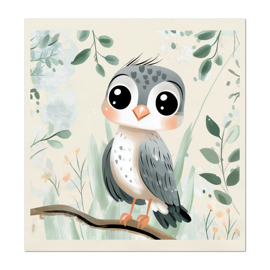 Hawk - Woodland Animal Fabric, Baby Fabric Panels, Forest, Nursery Décor, Quilt Block, Wall Art, Cotton, Quilting