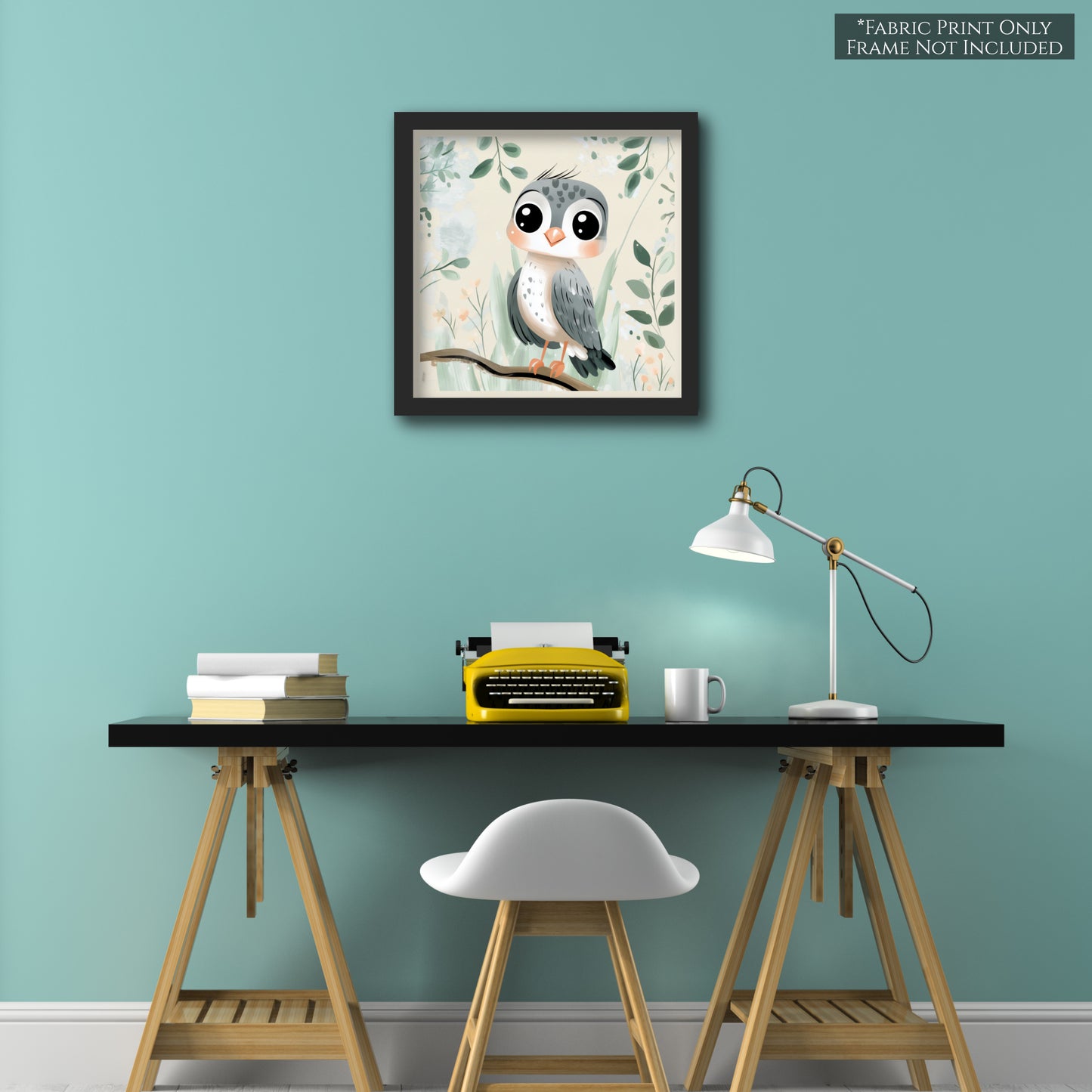 Hawk - Woodland Animal Fabric, Baby Fabric Panels, Forest, Nursery Décor, Quilt Block, Wall Art, Cotton, Quilting