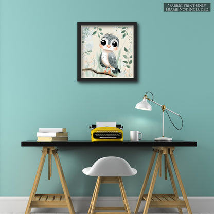 Hawk - Woodland Animal Fabric, Baby Fabric Panels, Forest, Nursery Décor, Quilt Block, Wall Art, Cotton, Quilting