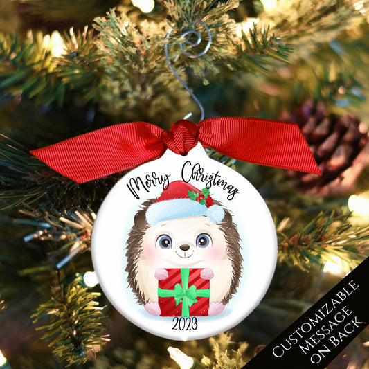 Hedgehog Ornament - Custom, First Christmas, Personalized, Bauble