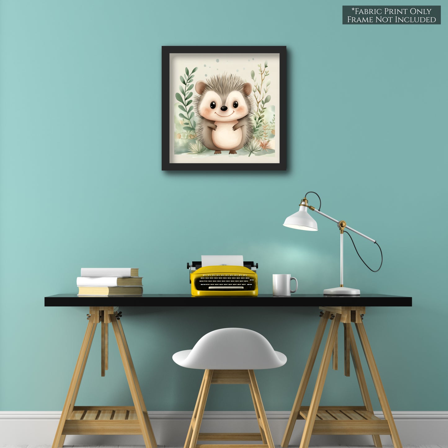 Woodland Animal Fabric - Hedgehog, Baby Fabric Panels, Forest, Nursery Décor, Quilt Block, Wall Art, Cotton, Quilting