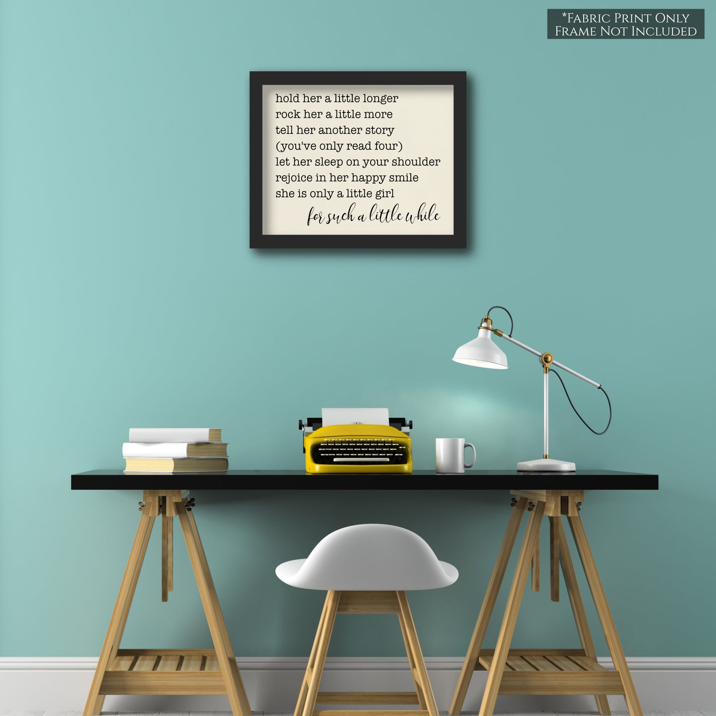 Baby Fabric Panels - Hold Her A Little Longer, Poem, Girl, Wall Art, Decor, Cotton, Quilt Block, Baby Blanket, Nursery, Infant