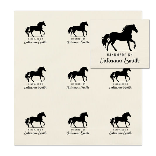 Quilt Labels - Horse Fabric, Handmade, Fabric Tags, Personalized, Custom, Quilting, Craft, Sewing