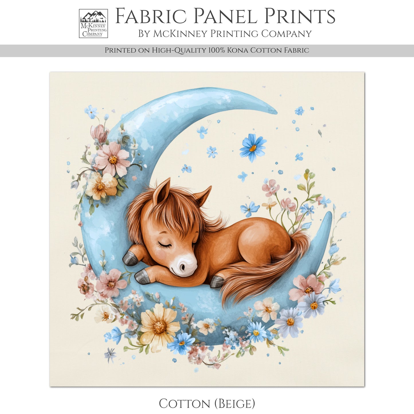 Horse Quilt - Pony, Fabric Panels, Canvas, Shower Gift, Nursery Décor, Quilt Block, Wall Art, Cotton, Quilting