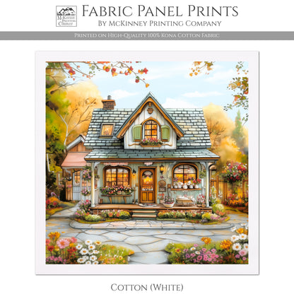 Baby Fabric Panels - Beatrix Potter, Watercolor, Fabric Panel, Cottage, English Village, Block Print, Cotton, Quilt, Wall Art, Nursery, Quilting