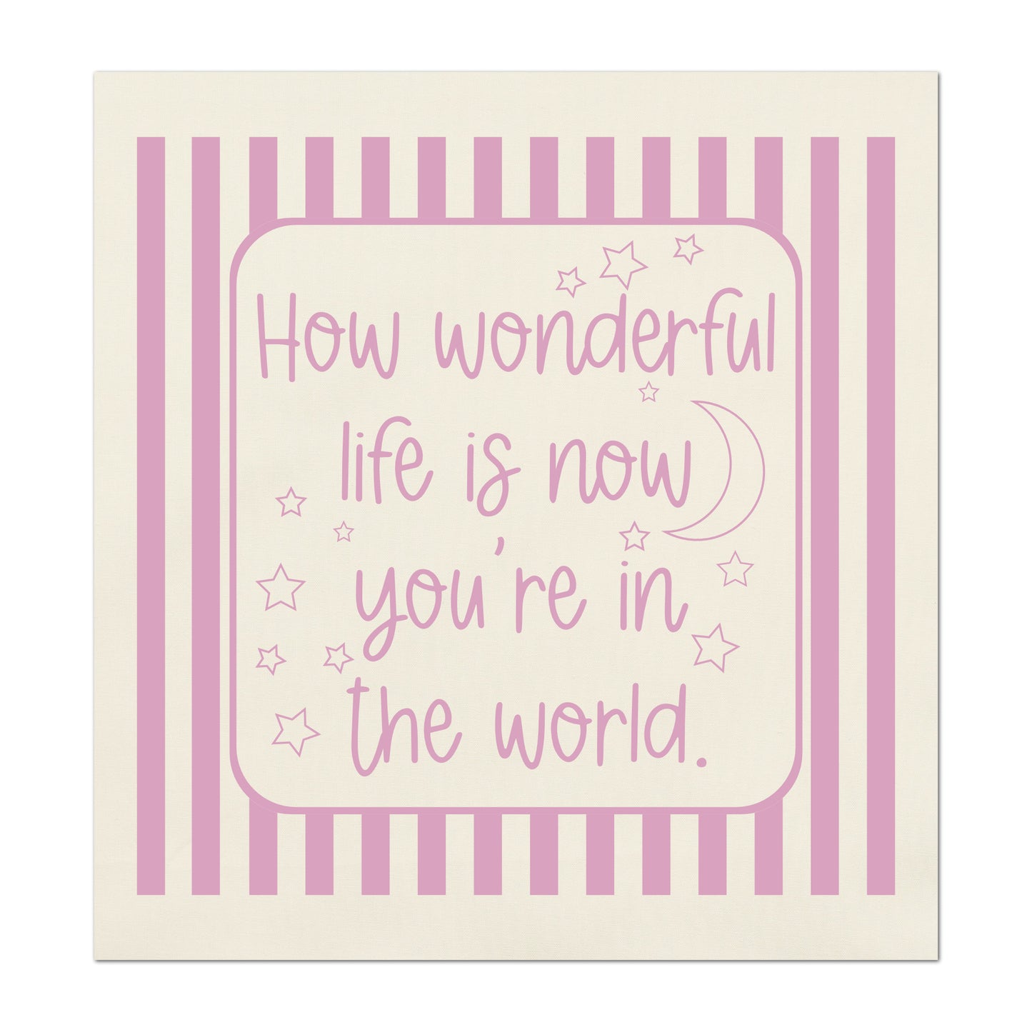 How Wonderful Life Is - Baby Fabric Panels, Wall Art, Decor, Cotton, Quilt Block, Baby Blanket, Infant, Sewing, Quilting