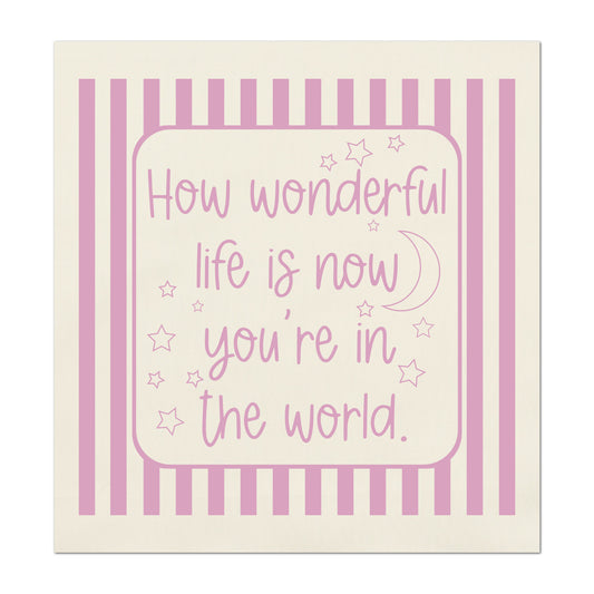 How Wonderful Life Is - Baby Fabric Panels, Wall Art, Decor, Cotton, Quilt Block, Baby Blanket, Infant, Sewing, Quilting