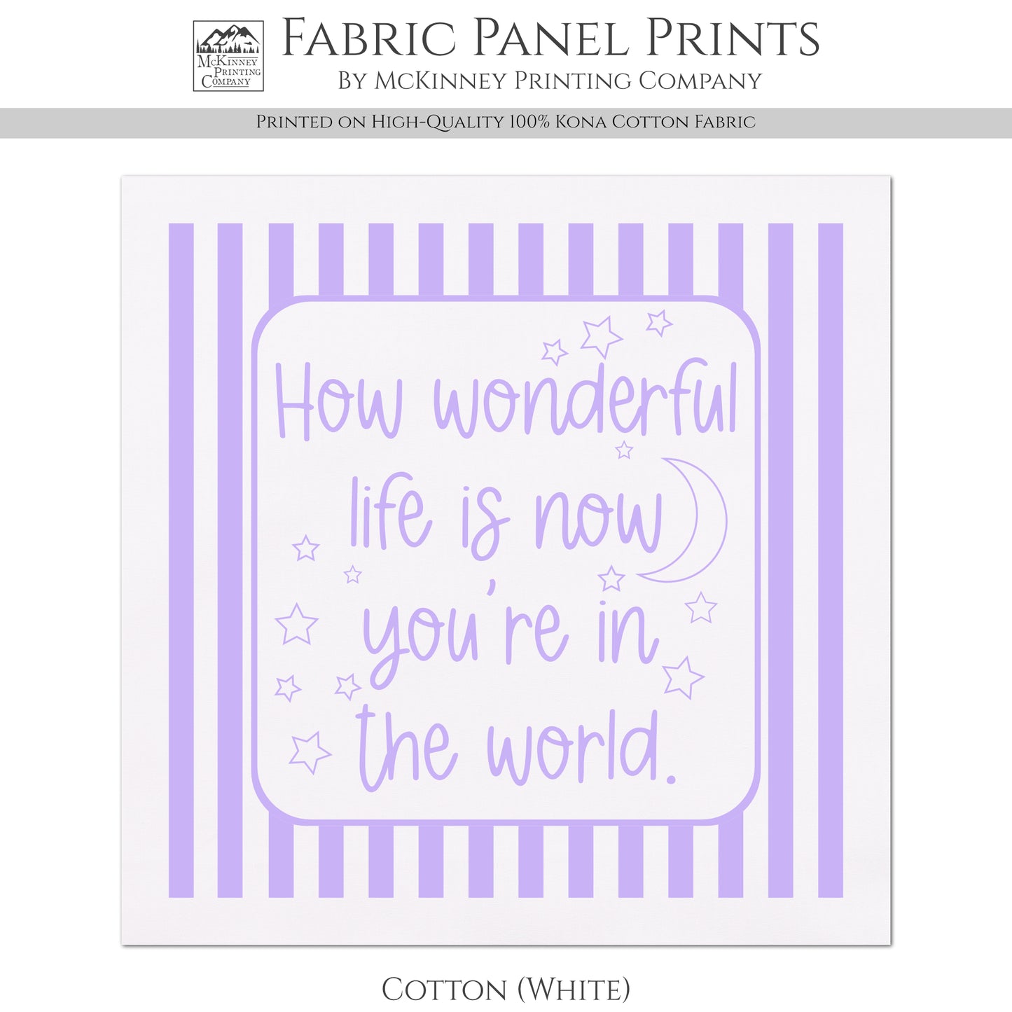 How Wonderful Life Is - Baby Fabric Panels, Wall Art, Decor, Cotton, Quilt Block, Baby Blanket, Infant, Sewing, Quilting