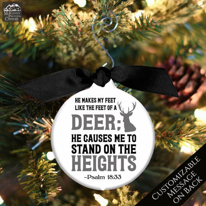 Hunting Gifts for Men - Custom Ornament, Outdoor, Dad, Psalm 18:33