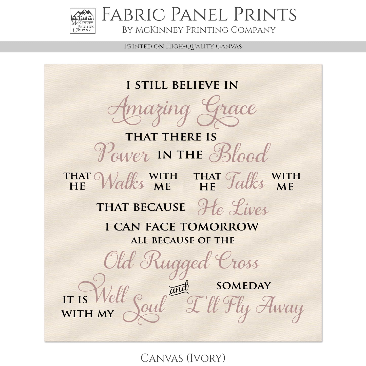 I Still Believe In Amazing Grace - Christian Fabric, It Is Well With My Soul, Large Print, Block, Cotton, Quilting, Quilt