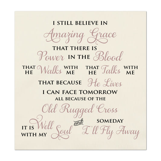 I Still Believe In Amazing Grace - Christian Fabric, It Is Well With My Soul, Large Print, Block, Cotton, Quilting, Quilt