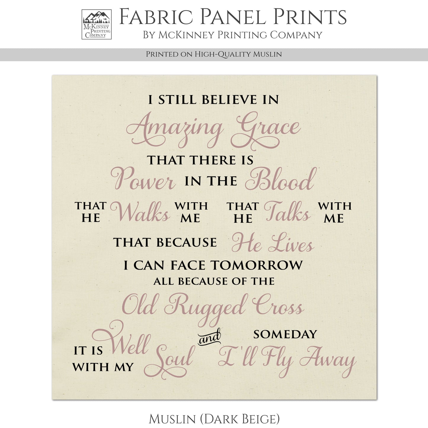I Still Believe In Amazing Grace - Christian Fabric, It Is Well With My Soul, Large Print, Block, Cotton, Quilting, Quilt