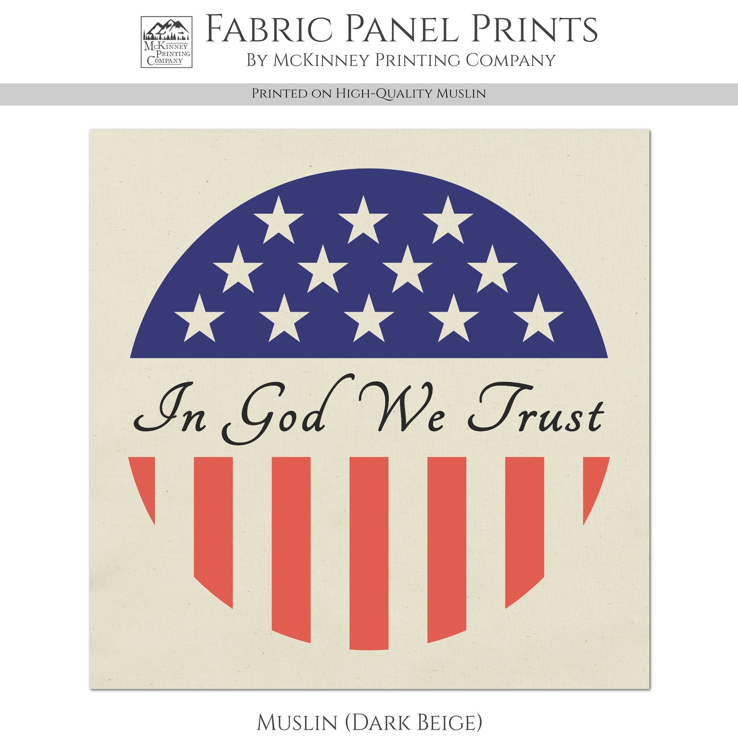 In God We Trust - Patriotic Fabric, USA, Military, Veteran, Quilting, Quilts of Valor, Cotton, Red White and Blue, Flag