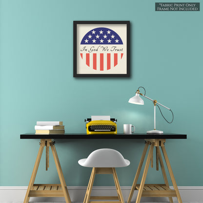 In God We Trust - Patriotic Fabric, USA, Military, Veteran, Quilting, Quilts of Valor, Cotton, Red White and Blue, Flag