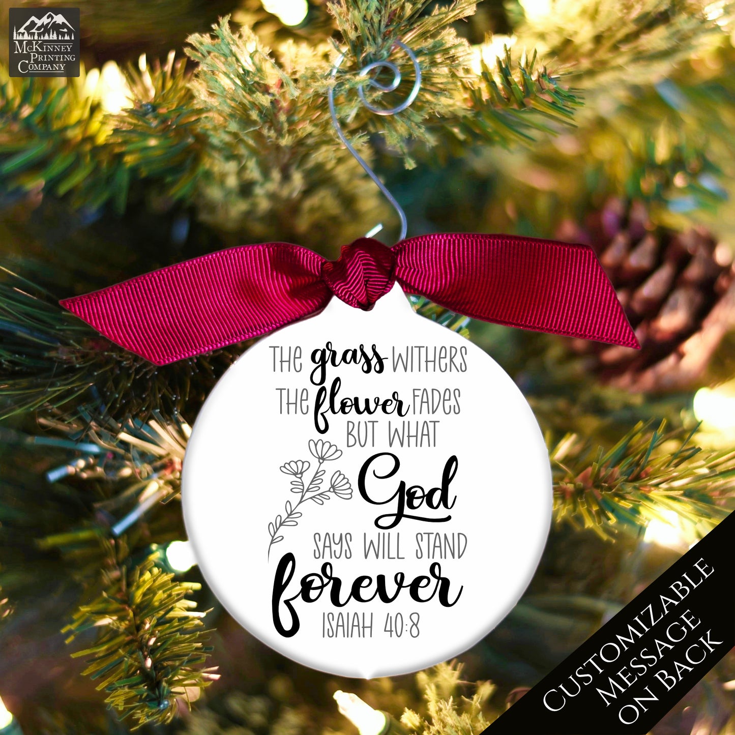 Isaiah 40 8 - Scripture Ornament, Christian Gift, Custom, Confirmation